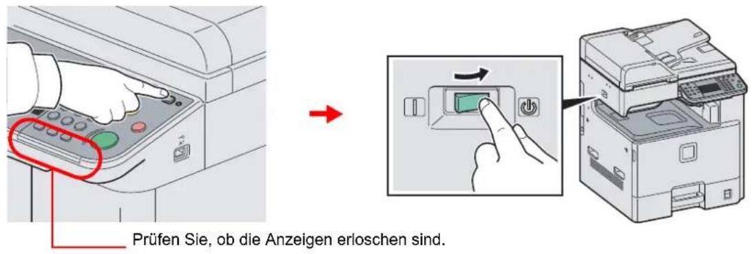 Prüfen Sie, ob die Anzeigen erloschen sind.