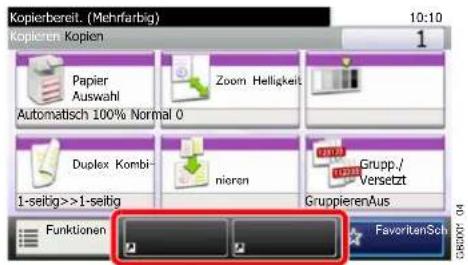 Kopierbereit. (Mehrfarbig) 10:10 Kopieren. Kopien Papier Auswahl Automatisch 100% Normal 0 Zoom Helligkeit Duplex Kombi- 1-seibg>>1-seibg nieren GruppierenAus Funktionen FavoriteSch