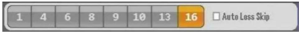 1 4 6 8 9 10 13 16 Auto Loss Skip