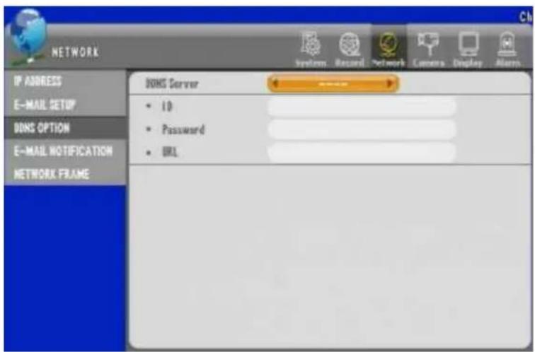NETWORK IP ADDRESS E-MAIL SETUP DOHS OPTION E-MAIL NOTIFICATION NETWORK FRAME DOHS Server • ID • Password • URL