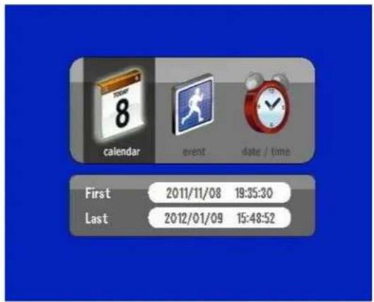 calendar event date / time First 2011/11/08 19:35:30 Last 2012/01/09 15:48:52