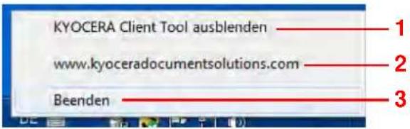 KYOCERA Client Tool ausblenden 1 www.kyoceradocumentsolutions.com 2 3 Beenden