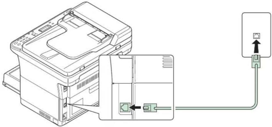 KYOCERA FS-1325MFP/KL3 - FAX-Kabel anschließen (FS-1120MFP, FS-1125MFP, FS-1320MFP und FS-1325MFP) - 1