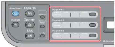Ausselslope Kopieren Druckbox Scannen FAX Programm 1 Programm 2 Programm 3 M Versicher
