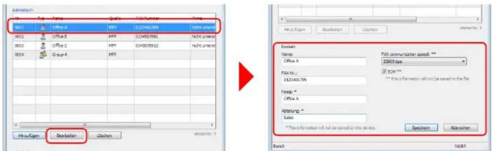 Aimabuch M01 Office A HFP 022465799 Nicht unterst 0032 Office B HFP 0224657991 Nicht unterst 0033 Office C HFP 0245878912 Nicht unterst 0034 Group A HFP HeadFigure Starbotten Löchen davonlue 1 Contact: Name: Office A FAX-Num: 0123456799 Fax:* Office A Address:* Status: * This information will not be saved on the device. Speecher Referchem Result NORM