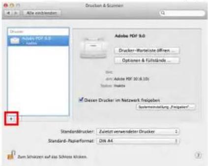Drucker & Scanner Adobe PDF 9.0 Drucker-Wateriste öffnen Options & Füllstände ... Dir: 415 Adobe PDF 30.6.10s Status: Inatts Deisen Drucker im Netzwerk fremgeben Systemenstellung „Frempäter“... Standarddrucker: Zuletzt verwendeter Drucker Standard-Paperformat: DIN A4 Zum Schätzen auf das Schloss München.