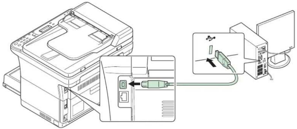 KYOCERA FS-1325MFP/KL3 - USB-Kabel anschließen - 1