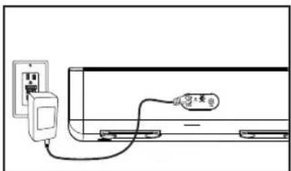 Diagram showing cable connection between a wall-mounted device and a plug, with a label pointing to the cable.