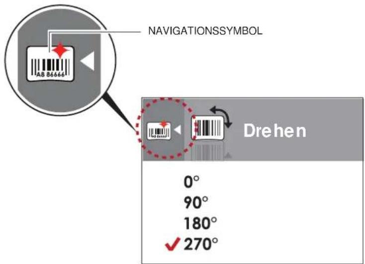 NAVIGATIONSSYMBOL A8 86666 Drehen 0° 90° 180° ✓ 270°