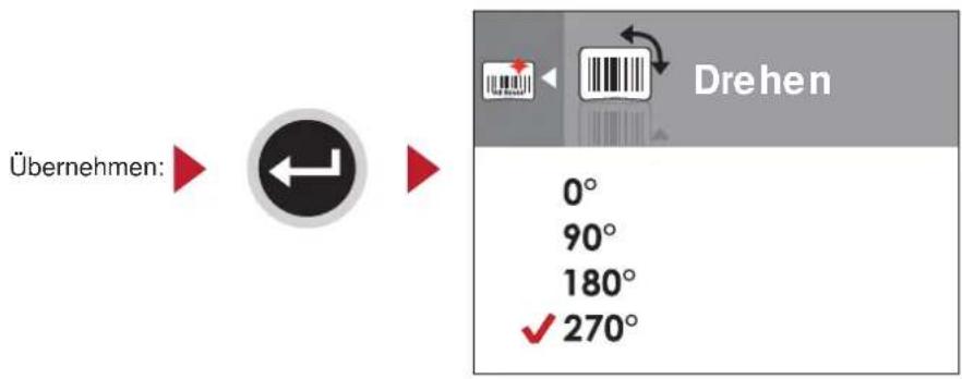 Übernehmen: Drehen 0° 90° 180° ✓ 270°