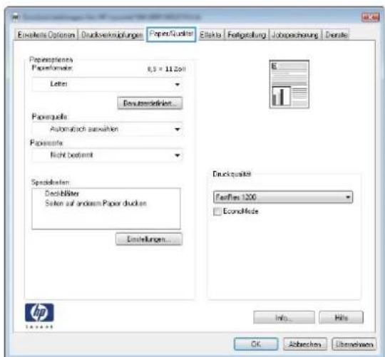 Einkertelts Options Druckverknäpfungen Paper/Duplex Effekt Fertigstellung Jobauschung Densite Paperseptiven Paperformeter 8,5 x 11.20ml Letter Bewertendeführt... Paperquelle Automatisch auswahlen Paperquelle Nicht bestimmt Spoktkosten Deck/Biliter Sosten auf andersem Paper ducken Einstellungen... Druckquaktel Ferriflex 1200 Econohede Info... Hits OK Abberchen Überschwen