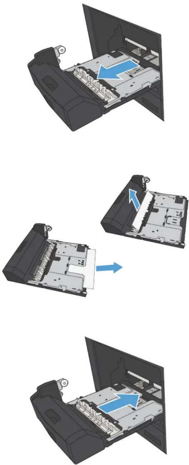 HP LaserJet Enterprise MFP M725dn - Beheben von Papierstaus im Duplexer - 1