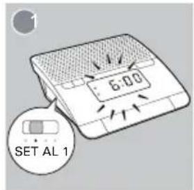 PHILIPS AJ4000 - Einstellen des Alarms - 1