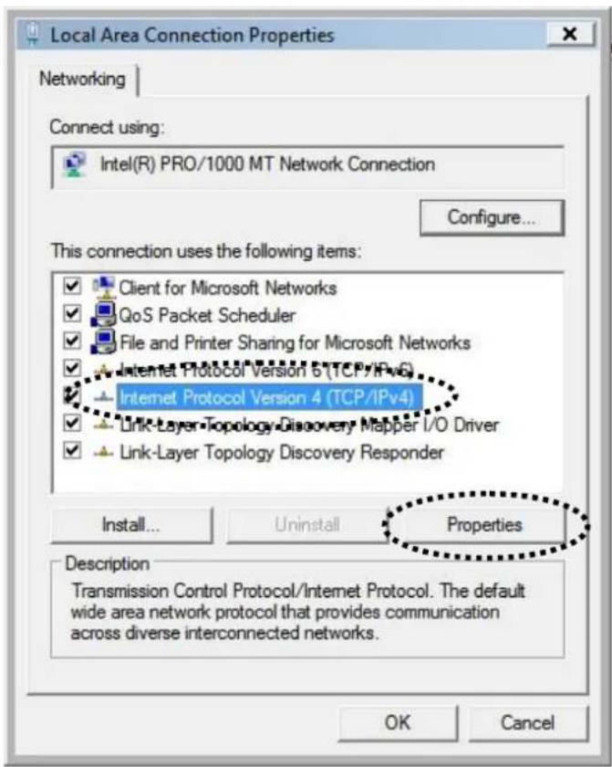 Local Area Connection Properties Networking Connect using: Intel(R) PRO/1000 MT Network Connection Configure... This connection uses the following items: ✓ Client for Microsoft Networks ✓ QoS Packet Scheduler ✓ File and Printer Sharing for Microsoft Networks ✓ Internet Protocol Version 5 (TCP/IPv6) ✓ Internet Protocol Version 4 (TCP/IPv4) ✓ Link-Layer Topology Discovery Mapper I/O Driver ✓ Link-Layer Topology Discovery Responder Install... Uninstall Properties Description Transmission Control Protocol/Internet Protocol. The default wide area network protocol that provides communication across diverse interconnected networks. OK Cancel