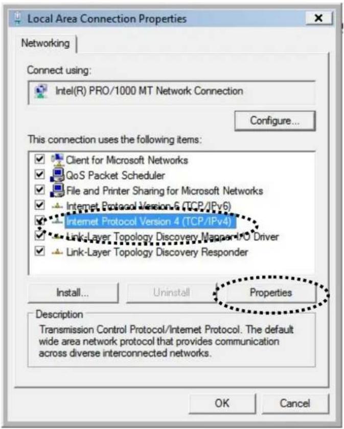 Local Area Connection Properties Networking Connect using: Intel(R) PRO/1000 MT Network Connection Configure... This connection uses the following items: ✓ Client for Microsoft Networks ✓ QoS Packet Scheduler ✓ File and Printer Sharing for Microsoft Networks ✓ Internet Protocol Version 6 (TCP/IPv6) ✓ Internet Protocol Version 4 (TCP/IPv4) ✓ Link-Layer Topology Discovery Mapper/IO Driver ✓ Link-Layer Topology Discovery Responder Install... Uninstall Properties Description Transmission Control Protocol/Internet Protocol. The default wide area network protocol that provides communication across diverse interconnected networks. OK Cancel