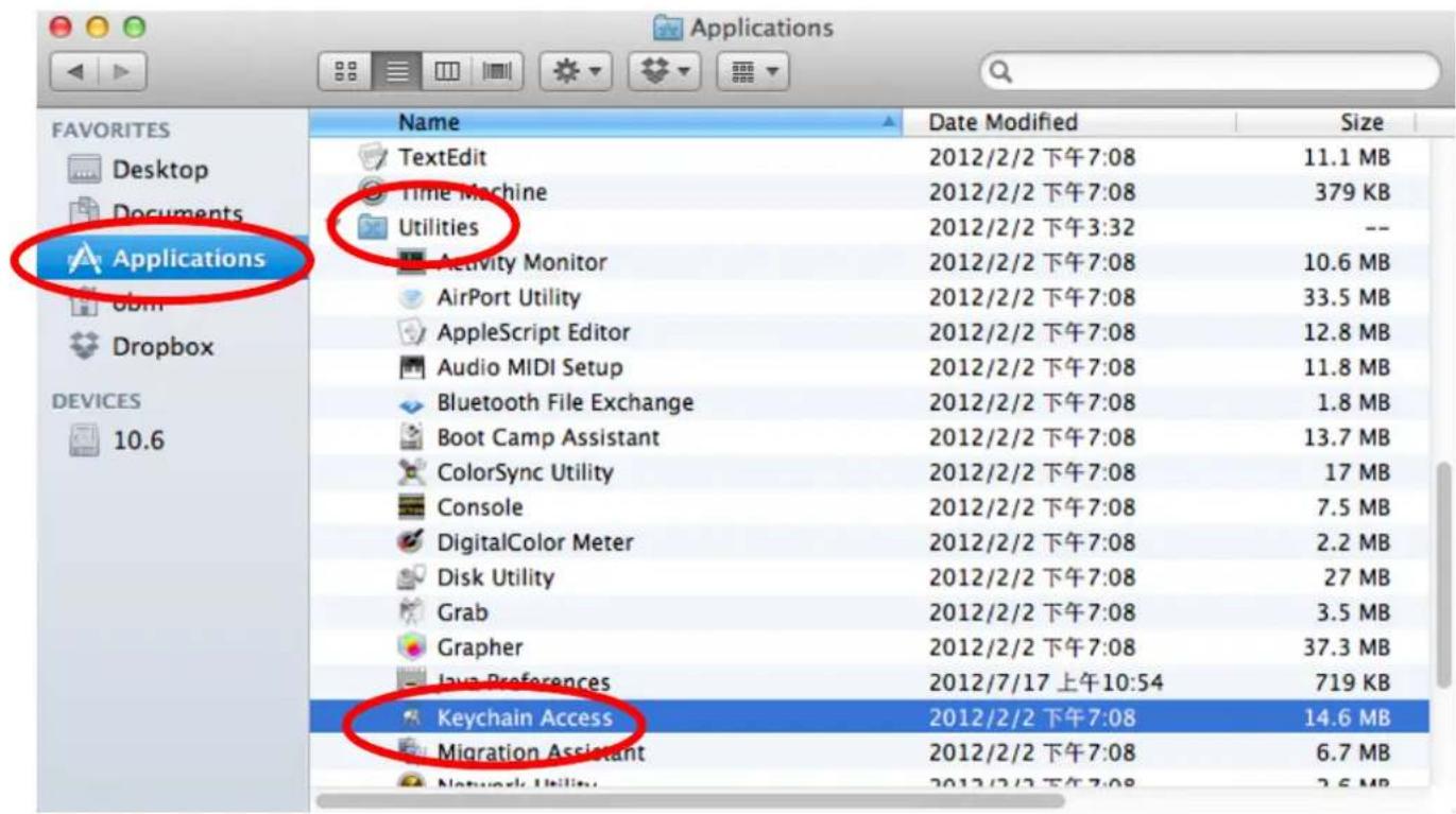 FAVORITES Desktop Documents Applications 08m Dropbox DEVICES 10.6 Name TextEdit Time Machine Utilities Activity Monitor AirPort Utility AppleScript Editor Audio MIDI Setup Bluetooth File Exchange Boot Camp Assistant ColorSync Utility Console DigitalColor Meter Disk Utility Grab Grapher Java Preferences Keychain Access Migration Assistant Network Utility Date Modified 2012/2/2 下午7:08 2012/2/2 下午7:08 2012/2/2 下午3:32 2012/2/2 下午7:08 2012/2/2 下午7:08 2012/2/2 下午7:08 2012/2/2 下午7:08 2012/2/2 下午7:08 2012/2/2 下午7:08 2012/2/2 下午7:08 2012/2/2 下午7:08 379 KB -- 10.6 MB 33.5 MB 12.8 MB 11.8 MB 1.8 MB 13.7 MB 17 MB 7.5 MB 2.2 MB 27 MB 3.5 MB 37.3 MB 719 KB 14.6 MB