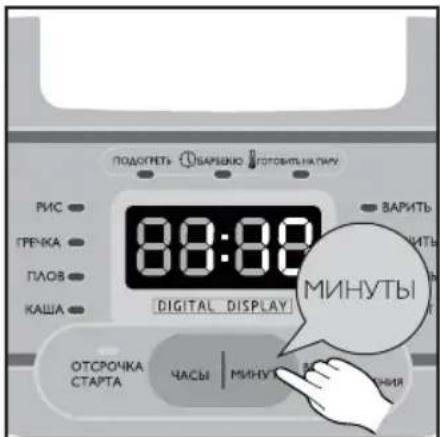 ПОДОГИТЕЯ ВАРЕНКО ПОТОВИЛЬНАТИЧИ РИС ГРЕЧКА ГЛАОБ КАША 8:00:00 ВАРИТЬ МИНУТЫ DIGITAL DISPLAY! ОТСРОЧКА СТАРТА ЧАСЫ | МИНУТЫ КИЙНИЯ