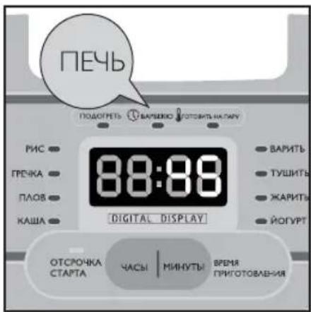 ПЕЧЬ ПОДОГИТЬ ① БАРШКО ② ПОТОВИЛЬНАЛЯУ РИС 88:88 ГРЕЧКА ПЛОВ КАША ВАРИТЬ ТУШИТЬ ЖАРИТЬ ЙОГУРТ ОТСРОЧКА СТАРТА ЧАСЫ | МИНУТЫ ВРЕМЯ ПРИГОТОВЛЕНИЯ