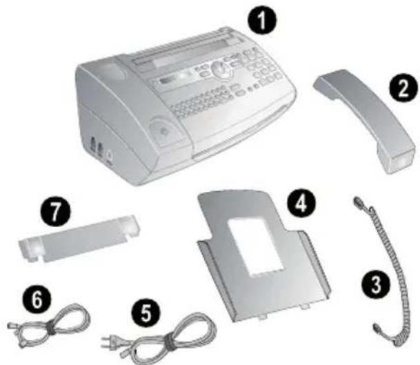 Exploded view diagram of a telephone handset with numbered parts for identification