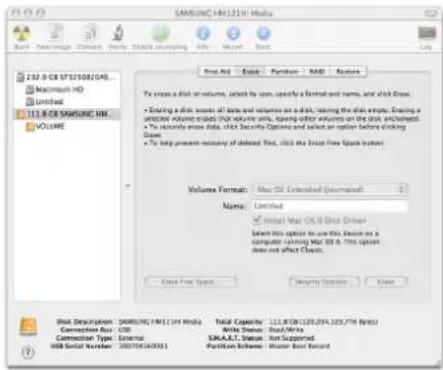 SAMSUNG HD123134 Media 232.0 GB ST2108/2GB Macintosh HD Unlimited 113.0 GB SAMSUNG HD. VOLUME Pro: Auto Default Performance MAD Restore To create a disk volume, select the size, specify a format and name, and click Drive. • Existing a disk volume of data and volume on a disk, resulting in disk volume. Existing a volume volume includes disk volume only, existing other volumes on the disk unchanged. • To show more info, click Security Options and select an option before clicking drive. • To help present recovery of deleted disk, click the Total Free Space System. Volumes Format: Mac OS Extended (Journalist) Name: Unlimited ✓ Install Mac OS Disk Drive Select this option to use this option on a computer running Mac OS 8. This option does not affect Clean. Delete Free Space... Security Options... Update Disk Description: SAMSUNG HD123144 Media Connection Bus: USB Connection Type: External USB Serial Number: 200706100031 Total Capacity: 111,878,120,054,325,779 (MB) Write Status: Post/Write SNA-LAT: Status Not Supported Partition Software: Master Record