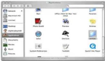 Applications Network Macintosh HD Untitled Desktop digitodegmk Applications Documents Movies Music Pictures Mac Office 2004 for Mac Task Drive Paralysis Photo Booth Preview Stickiness Isofini Sherlock Utilities System Preferences TextEdit QuickTime Player