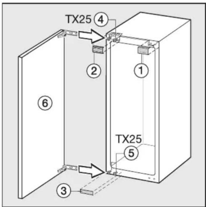MIELE K 32443 IF - Türschließdämpfer befestigen - 2
