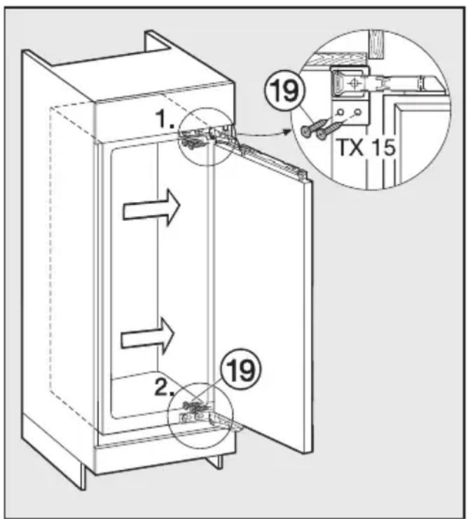 MIELE K 34473 ID - Gerät in der Nische befestigen - 1