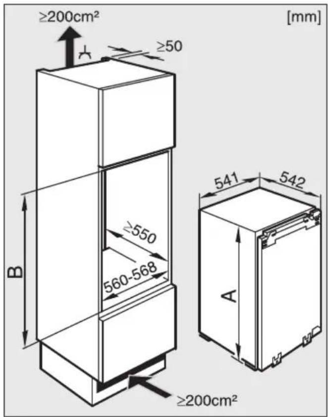 ≥200cm² ≥50 B ≥550 560-568 541 542 A ≥200cm² [mm]