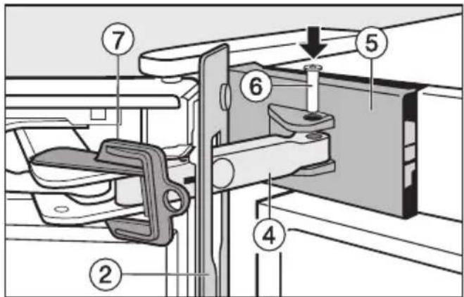 MIELE KFN 14927 SD ED/CS-3 - Oberen Türschließdämpfer einsetzen: - 4