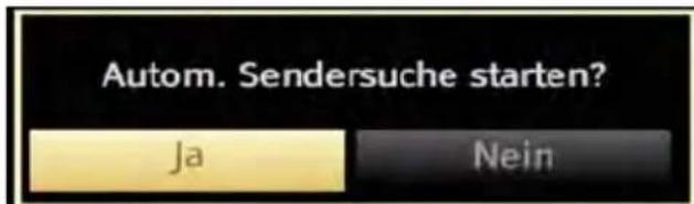 Autom. Sendersuche starten? Ja Nein