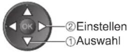 PANASONIC Viera TX-P50GW20 - ① Wählen Sie „Antennen System“, und nehmen Sie die gewünschte Einstellung vor - 2