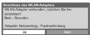 PANASONIC Viera TX-P50GW20 - Wenn Sie den Wireless-LAN-Adapter später verbinden, erscheint die Bestätigungsanzeige für die Einrichtung. - 1