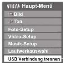 VIEFA Haupt-Menü Bild Ton Foto-Setup Video-Setup Musik-Setup Laufwerkauswahl USB Verbindung trennen