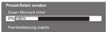 Preset-Daten senden Einen Moment bitte! 0% 100% Fembedienung inaktiv
