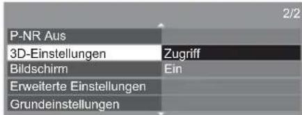 2/2 P-NR Aus 3D-Einstellungen Zugriff Bildschirm Ein Erweiterte Einstellungen Grundeinstellungen