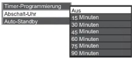 PANASONIC Viera TX-L37ETW5W - Wählen Sie [Abschalt-Uhr] aus und nehmen Sie die Zeiteinstellung in 15-Minuten-Schritten vor - 1
