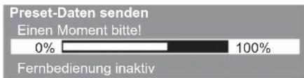 Preset-Daten senden Einen Moment bitte! 0% 100% Fernbedienung inaktiv