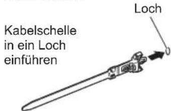 Kabelschelle in ein Loch einführen Loch