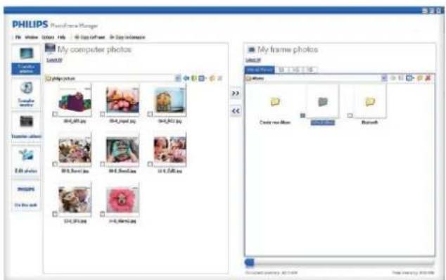 PHILIPS Photo Frame Manager File Edit View Tools Help Tools Help Window Help My computer photos 100% My photo 04.45.jpg 04.45.pdf 04.45.jpg 04.45.pdf 04.45.jpg 04.45.pdf 04.45.jpg 04.45.pdf 04.45.jpg 04.45.pdf 04.45.jpg 04.45.pdf 04.45.jpg 04.45.pdf 04.45.jpg 04.45.pdf My frame photos 100%