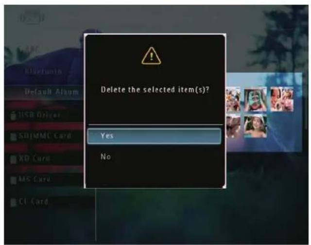 Delete the selected item(s)? Yes No