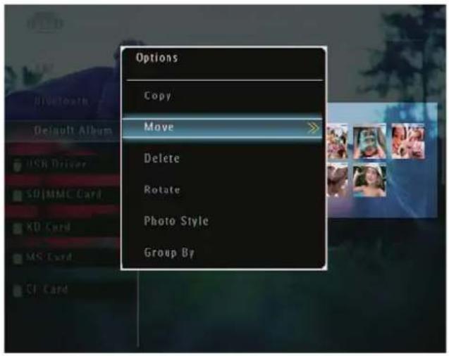 Options Copy Move Delete Rotate Photo Style Group By