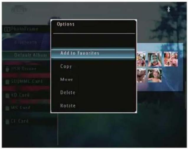 Options Add to Favorites Copy Move Delete Rotate