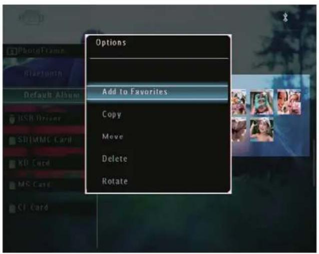 Options Add to Favorites Copy Move Delete Rotate