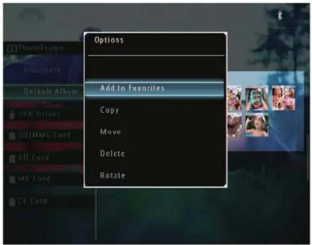 Options Add to Favorites Copy Move Delete Rotate