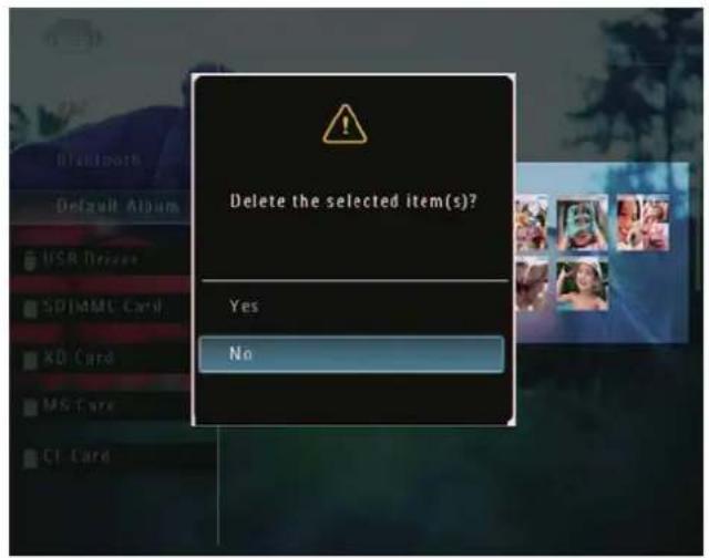 Delete the selected item(s)? Yes No