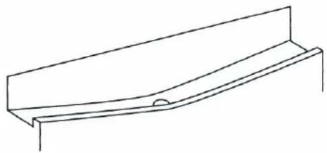 Simple line drawing of a structural beam or support with a small circular hole at one end (no text or symbols)