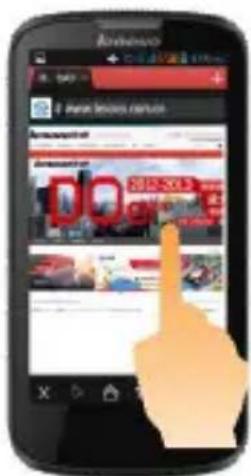 Mobile app screenshot showing a news app interface with headlines and a hand pointing to it, featuring red '100' text.