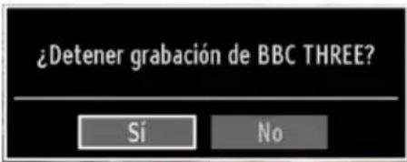 ¿Detener grabación de BBC THREE? Sí No