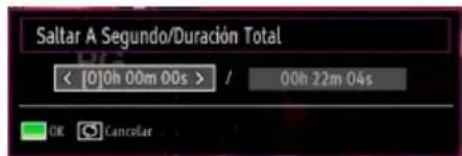 Saltar A Segundo/Duración Total < [0]0h 00m 00s > / 00h 22m 04s OK Cancelar