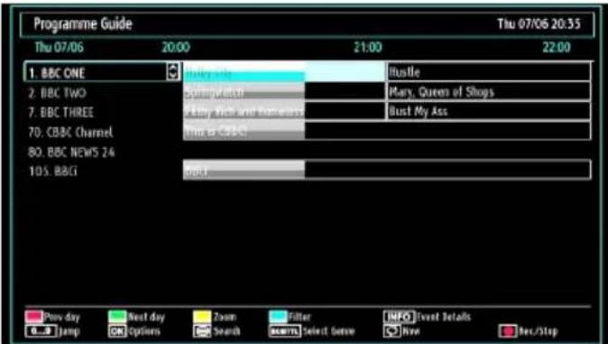 Programme Guide Thu 07/06 20:35 Thu 07/06 20:00 21:00 22:00 1. BBC ONE 2. BBC TWO 3. BBC THREE 4. BBC Channel 5. BBC NEWS 24 6. BBC Bally Ann Springwatch Play My Rich and Homeless Bust My Ass Bust B BBC Bott Prev day Next day Zoom Filter INFO Event Details 0... Jump OK Options Search NEW! Select Sense Now Dec/Stop